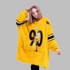 2025 TJ Watt 9 Pittsburgh Blanket Hoodie 6 2025 TJ Watt 9 Pittsburgh Blanket Hoodie 2
