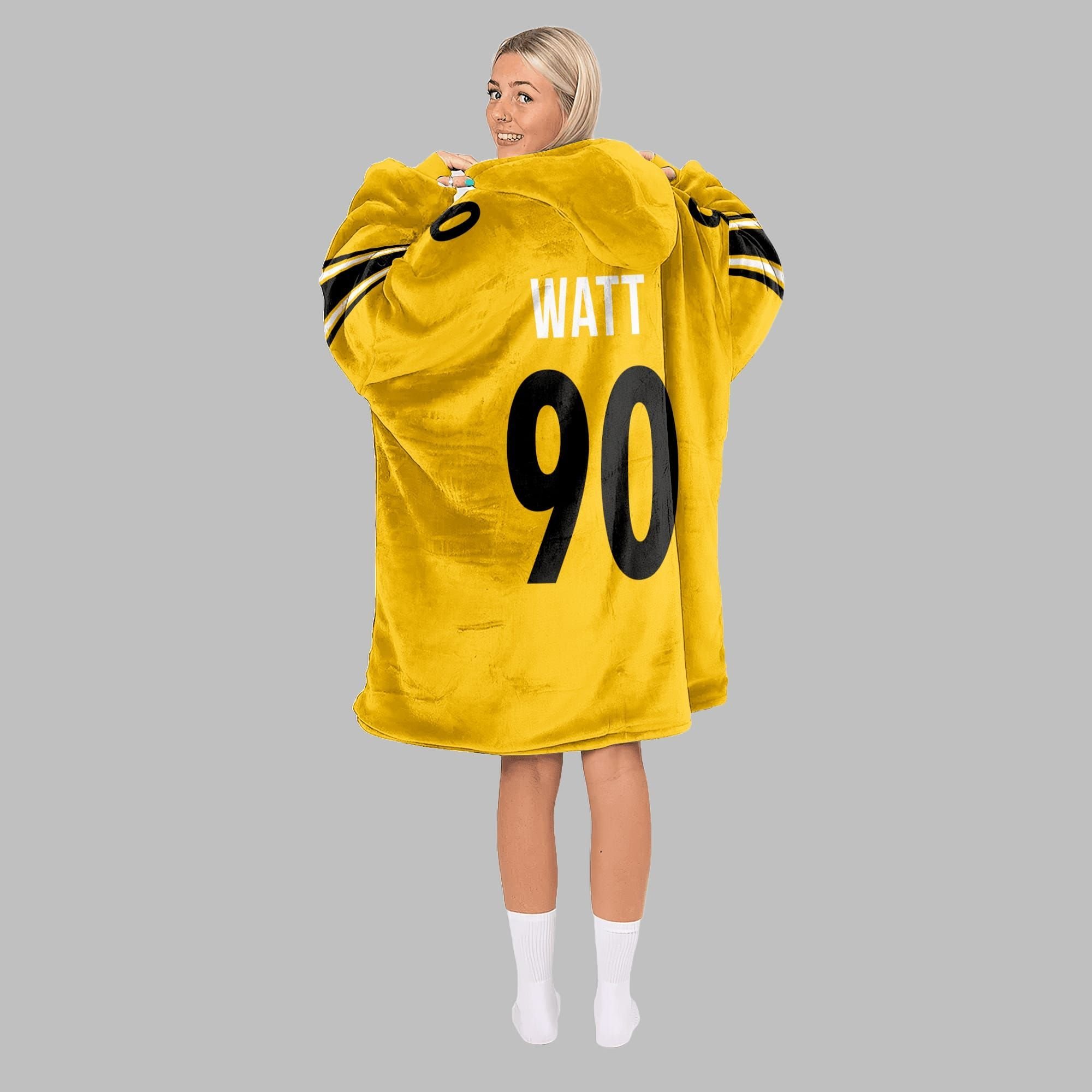 2025 TJ Watt 9 Pittsburgh Blanket Hoodie 3 2025 TJ Watt 9 Pittsburgh Blanket Hoodie 3