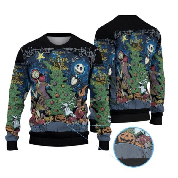 2025 Tim Burtons The Nightmare Before Christmas Ugly Sweater 1 2