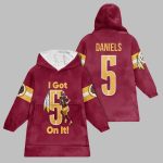 2025 Washington I Go 5 On It Daniels Blanket Hoodie
