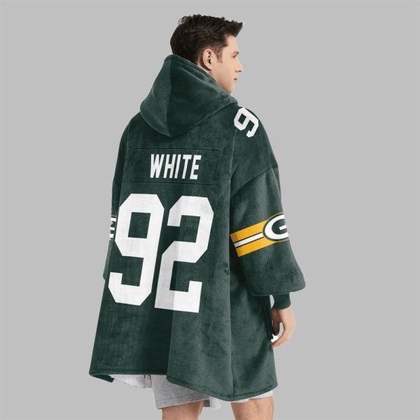 2025 White 92 Packers Football Blanket Hoodie 4