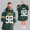 2025 White 92 Packers Football Blanket Hoodie 5
