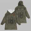 2025 Williams 18 Bears Football Blanket Hoodie 1
