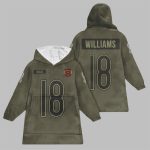 2025 Williams 18 Bears Football Blanket Hoodie