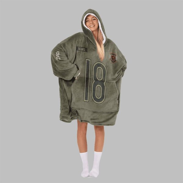 2025 Williams 18 Bears Football Blanket Hoodie 2