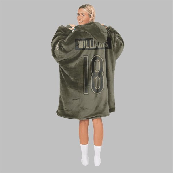 2025 Williams 18 Bears Football Blanket Hoodie 3