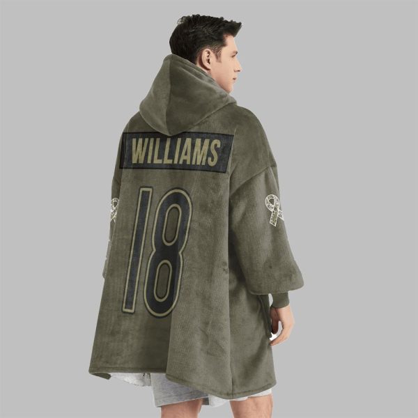 2025 Williams 18 Bears Football Blanket Hoodie 4