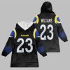 2025 Willliams 23 LA Rams Football Blanket Hoodie 1