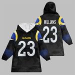 2025 Willliams 23 LA Rams Football Blanket Hoodie