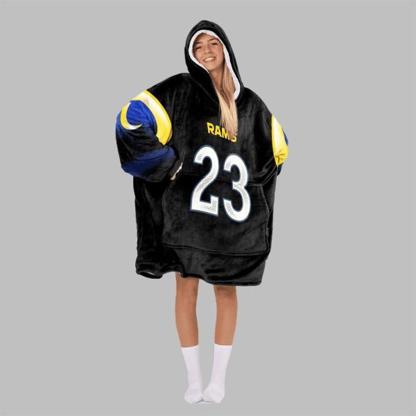 2025 Willliams 23 LA Rams Football Blanket Hoodie 2