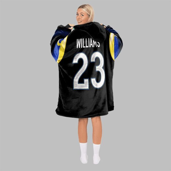 2025 Willliams 23 LA Rams Football Blanket Hoodie 3