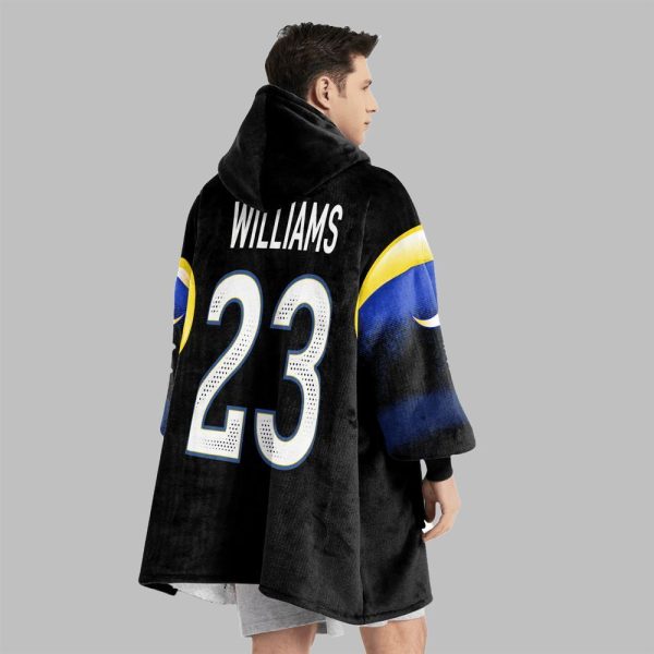2025 Willliams 23 LA Rams Football Blanket Hoodie 5