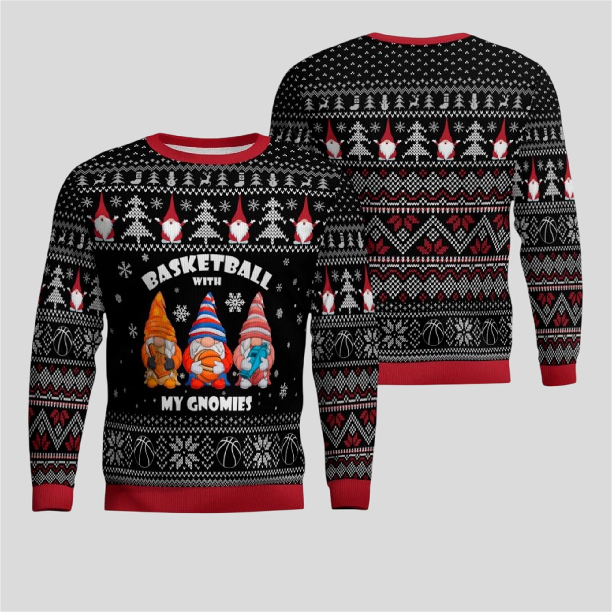 2026 Christmas Basketball With My Gnomies Ugly Sweater 1 2026 Christmas Basketball With My Gnomies Ugly Sweater 1