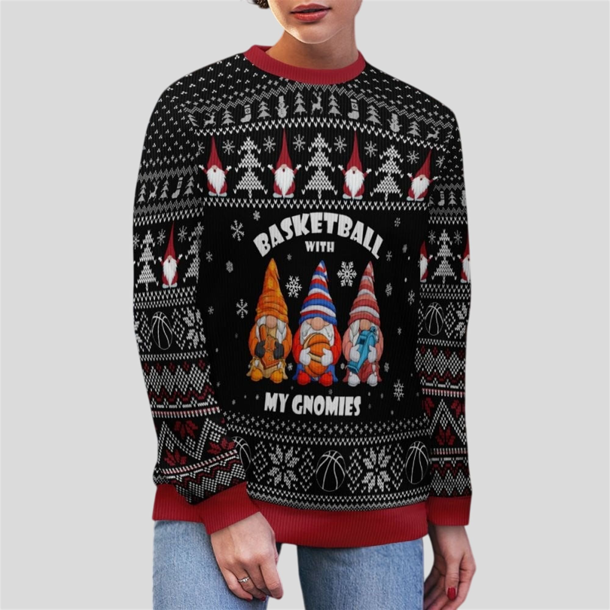 2026 Christmas Basketball With My Gnomies Ugly Sweater 2 2026 Christmas Basketball With My Gnomies Ugly Sweater 2