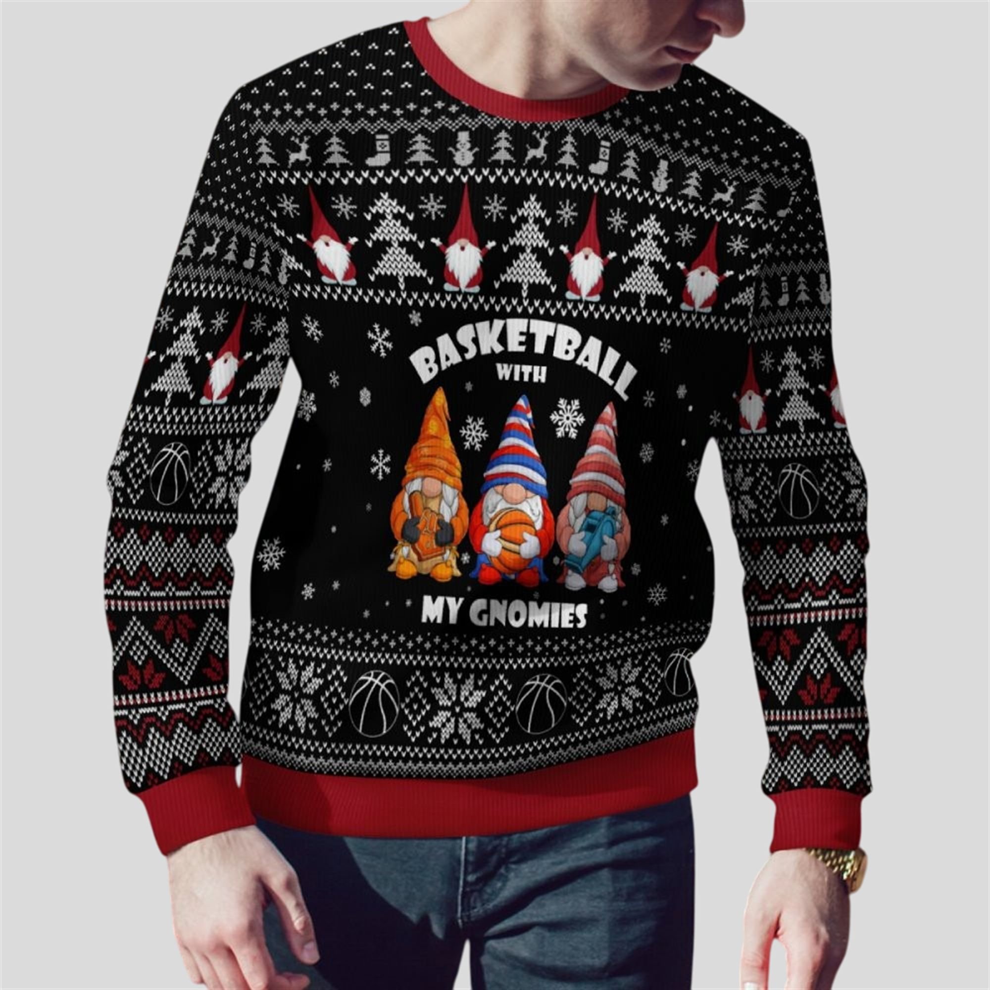 2026 Christmas Basketball With My Gnomies Ugly Sweater 3 2026 Christmas Basketball With My Gnomies Ugly Sweater 3