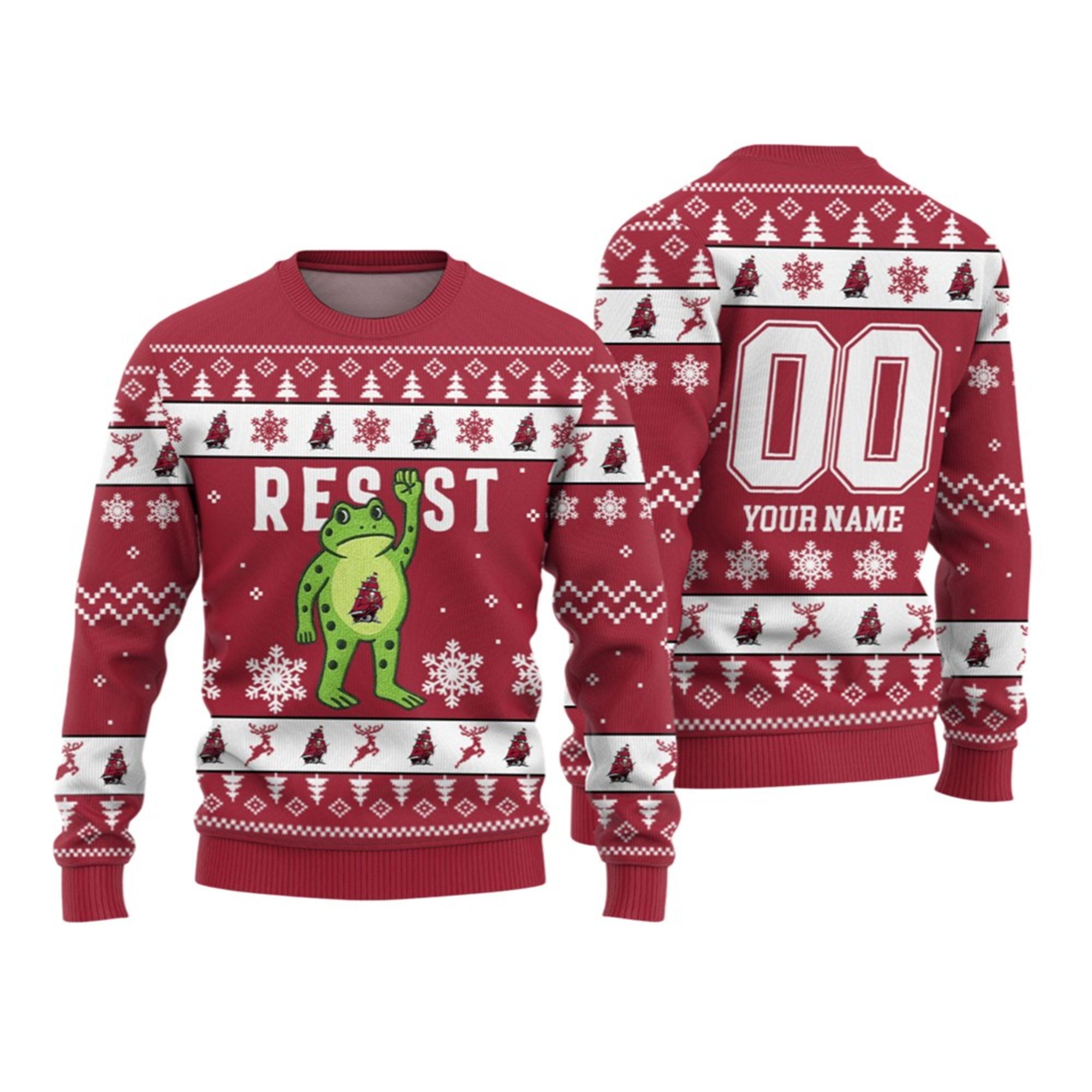 2026 Christmas Buccaneers Portland Frog Resist Ugly Sweater 2 2026 Christmas Buccaneers Portland Frog Resist Ugly Sweater 1 2