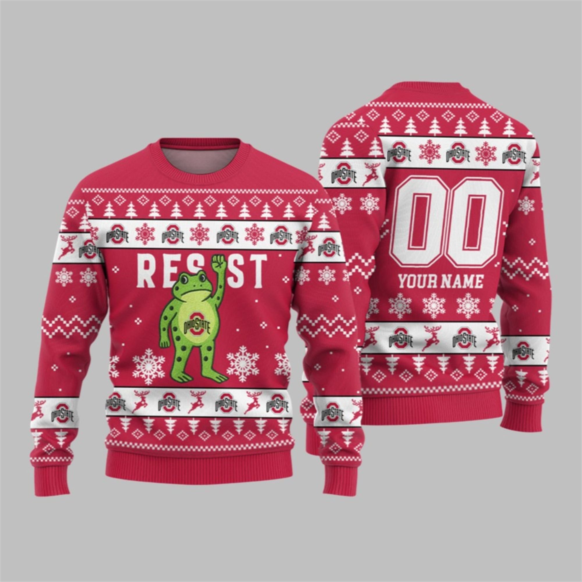 2026 Christmas Buckeyes Portland Frog Resist Ugly Sweater 1 1 2026 Christmas Buckeyes Portland Frog Resist Ugly Sweater 1 1