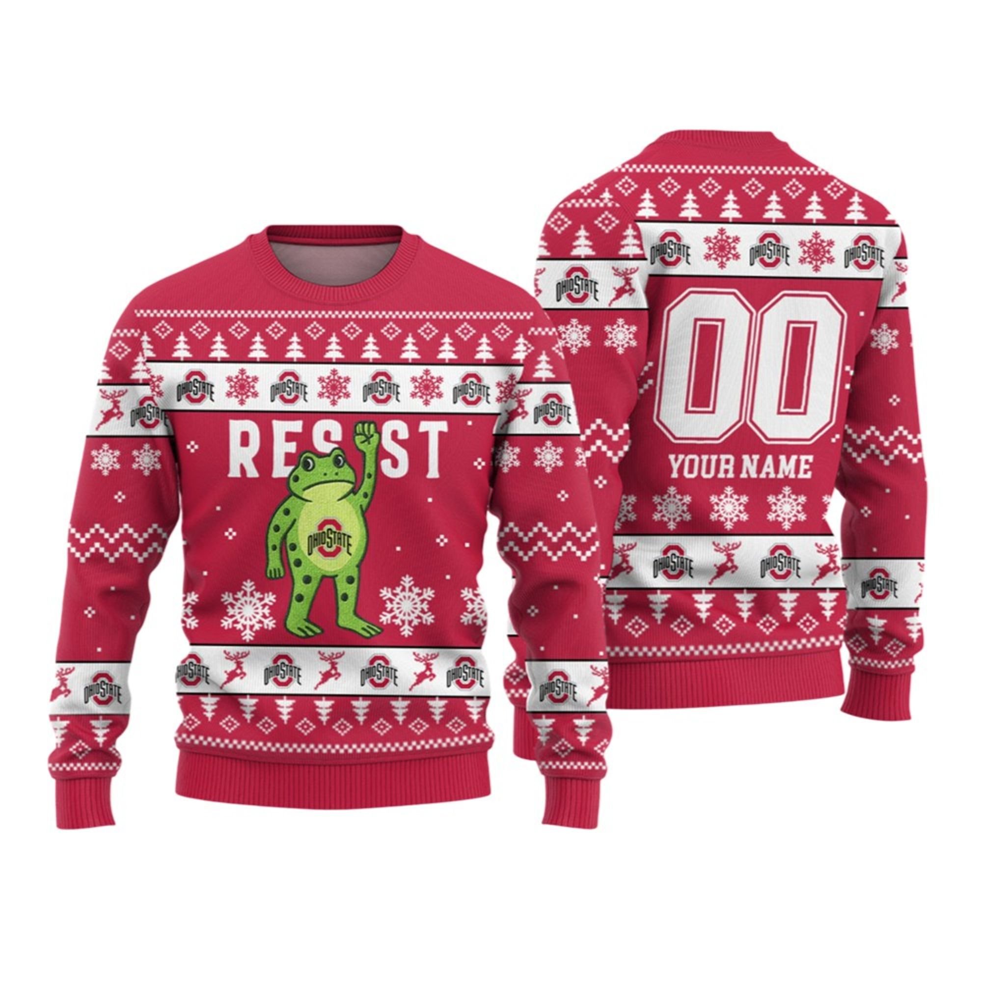 2026 Christmas Buckeyes Portland Frog Resist Ugly Sweater 2 2026 Christmas Buckeyes Portland Frog Resist Ugly Sweater 1 2