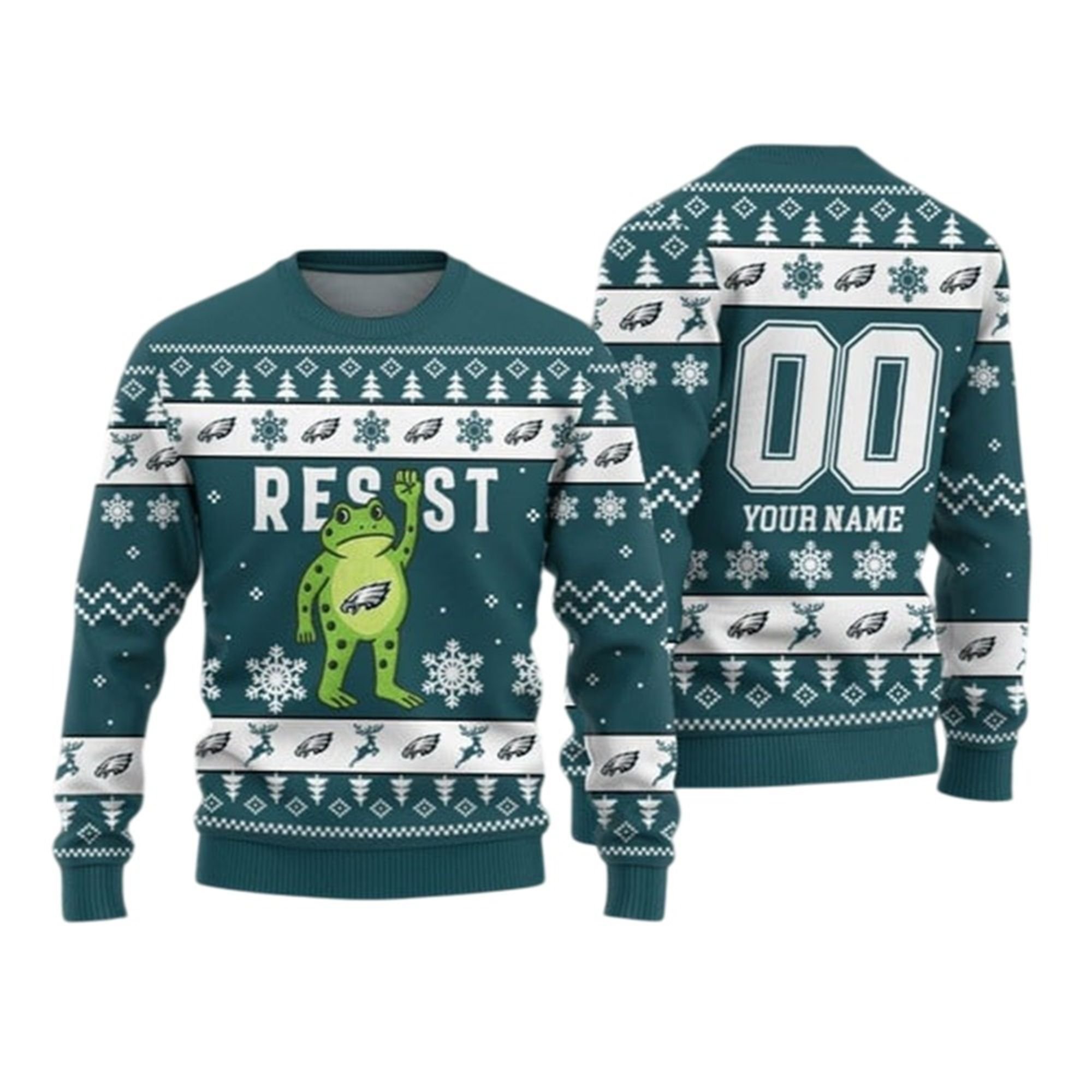2026 Christmas Eagles Portland Frog Resist Ugly Sweater 2 2026 Christmas Eagles Portland Frog Resist Ugly Sweater 1 2