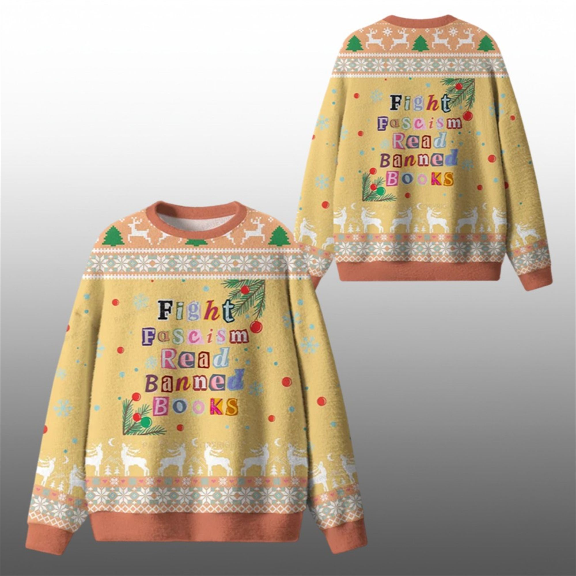 2026 Christmas Fight Fascism Read Banned Books Ugly Sweater 1 1 2026 Christmas Fight Fascism Read Banned Books Ugly Sweater 1 1