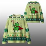 2026 Christmas Frog Defend The Public Library Ugly Sweater