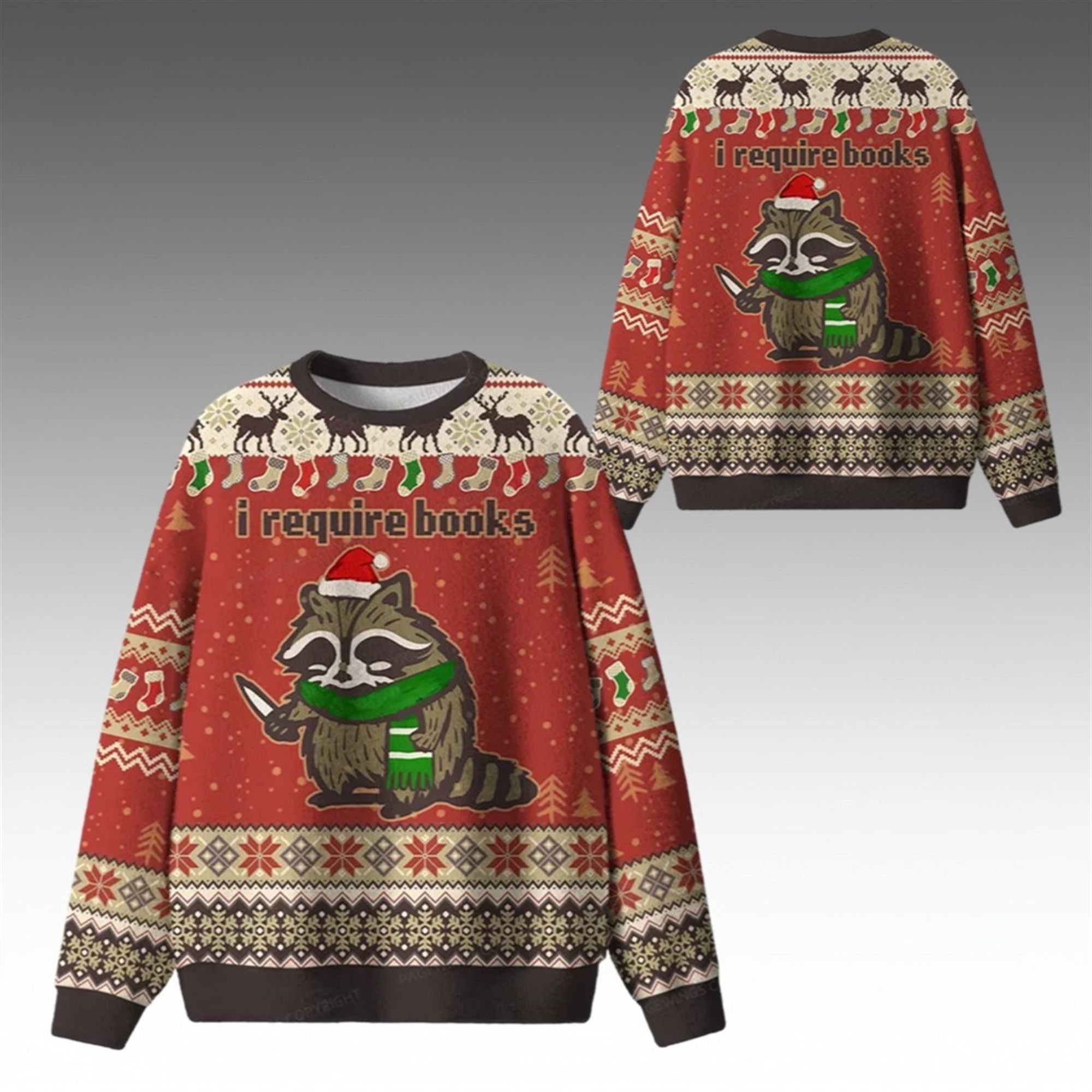2026 Christmas I Require Books Ugly Sweater 2 2026 Christmas I Require Books Ugly Sweater 1 2