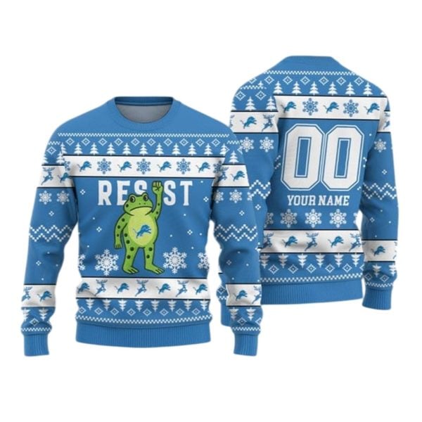 2026 Christmas Lions Portland Frog Resist Ugly Sweater 1 2