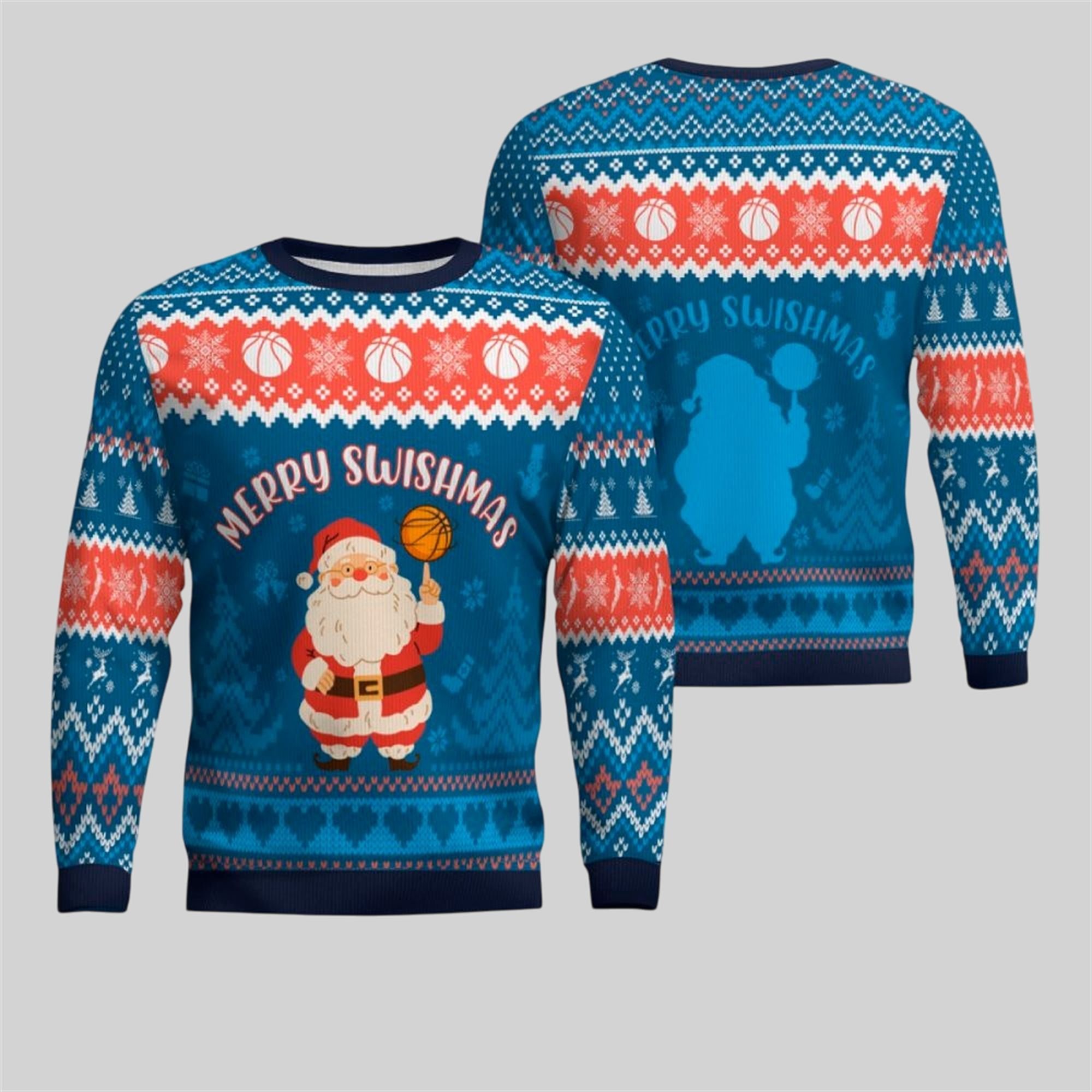 2026 Christmas Merry Swishmas Basketball Ugly Sweater 1 2026 Christmas Merry Swishmas Basketball Ugly Sweater 1