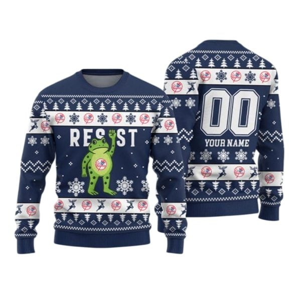 2026 Christmas NY Yankees Portland Frog Resist Ugly Sweater 1 2