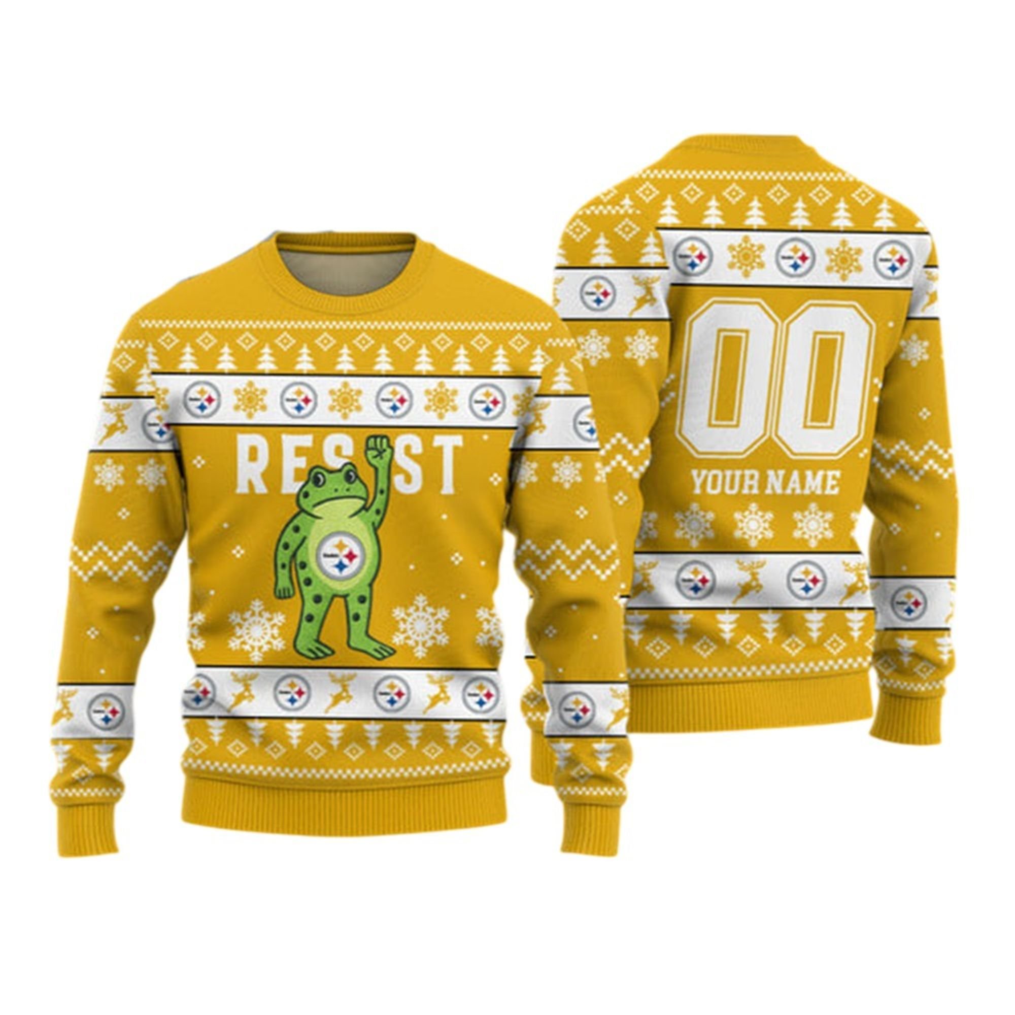 2026 Christmas Steelers Portland Frog Resist Ugly Sweater 2 2026 Christmas Steelers Portland Frog Resist Ugly Sweater 1 2