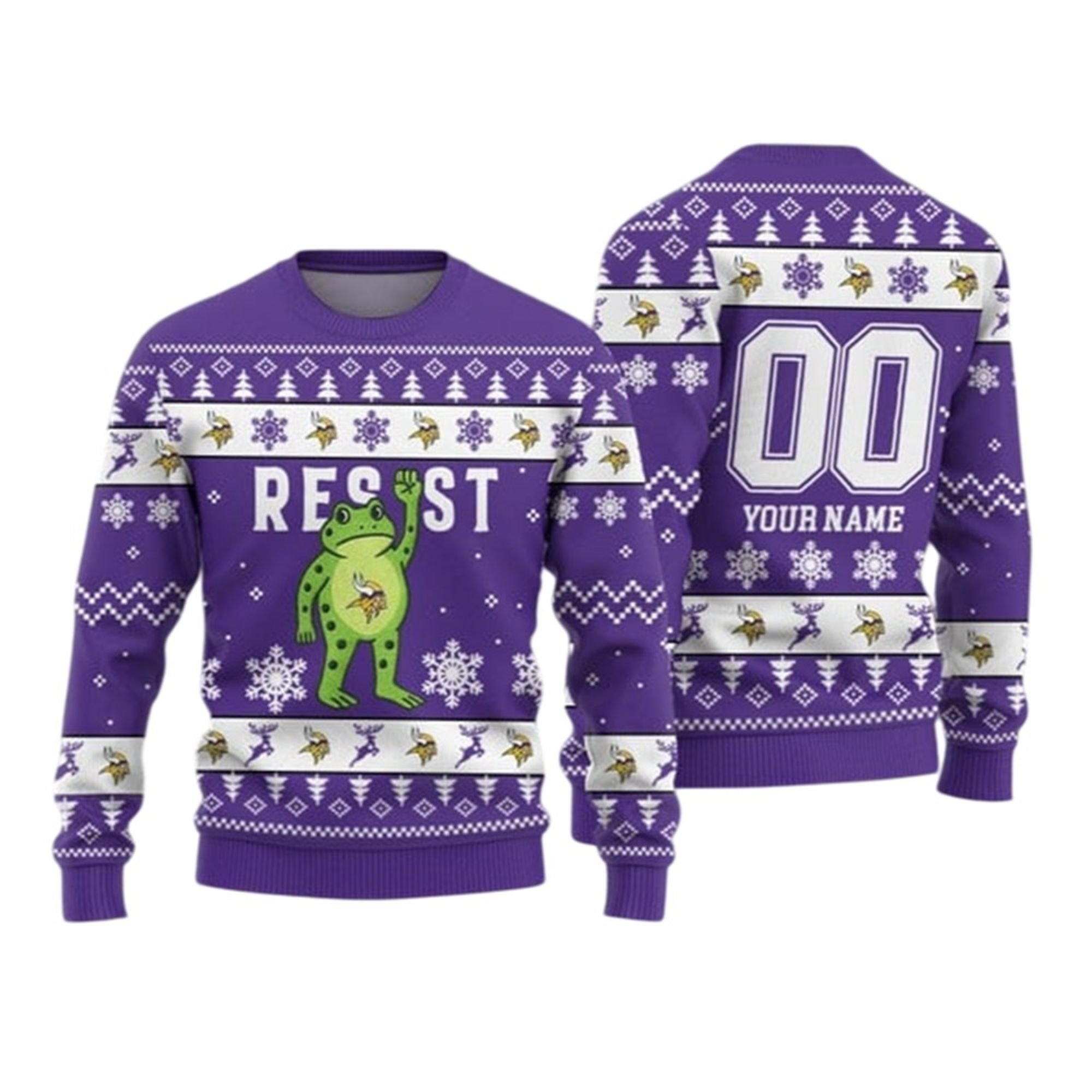 2026 Christmas Vikings Portland Frog Resist Ugly Sweater 2 2026 Christmas Vikings Portland Frog Resist Ugly Sweater 1 2