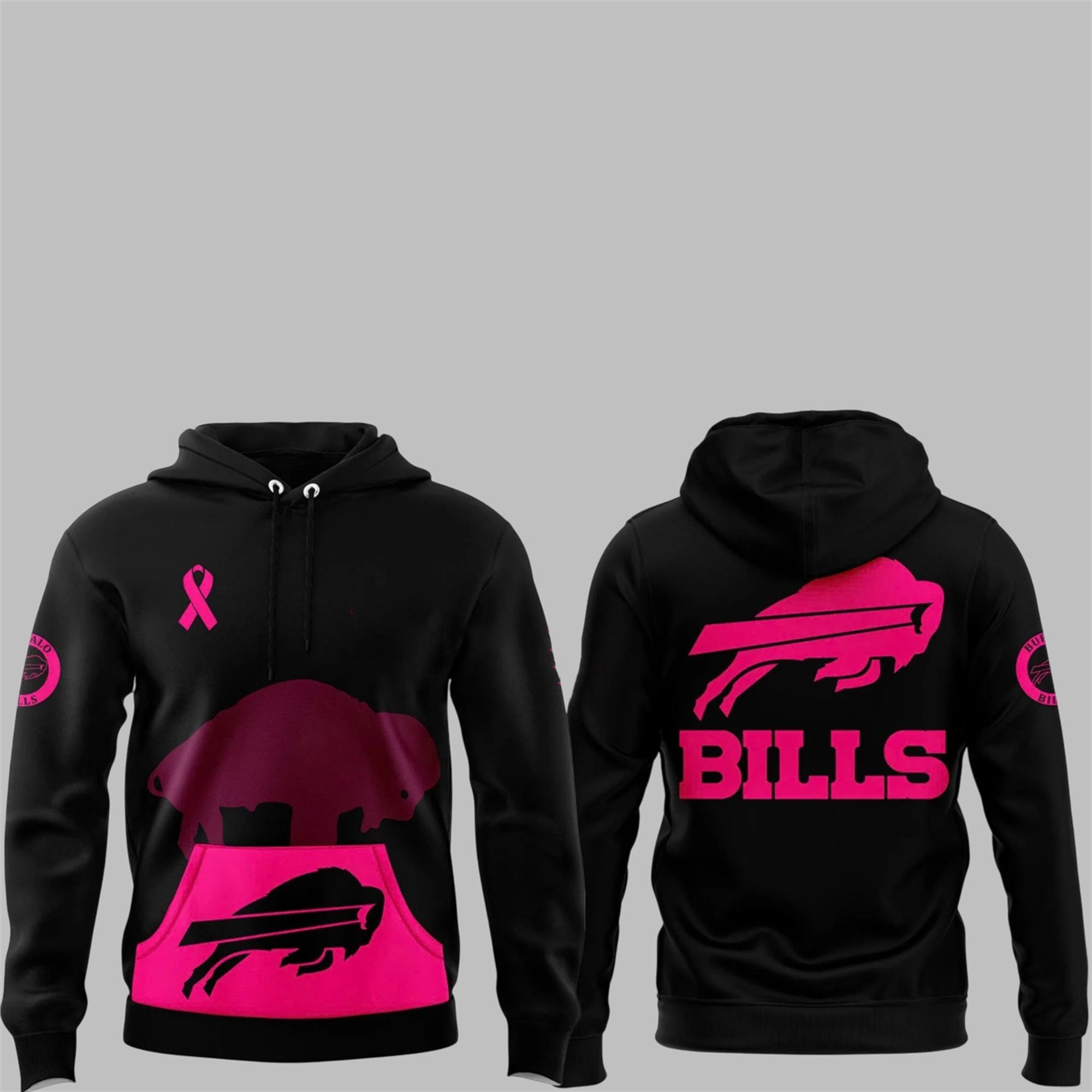 21 Bills 2025 October Breast Cancer Awarness Hoodie 21 Bills 2025 October Breast Cancer Awarness Hoodie