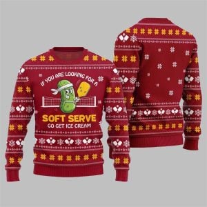 2025 Christmas Soft Serve Pickleball Ugly Sweater