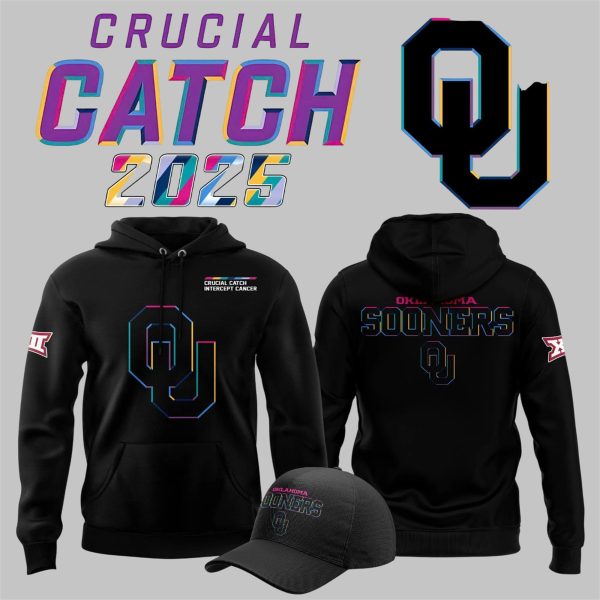 26 2025 Sooners Crucial Intercept Cancer Catch Hoodie