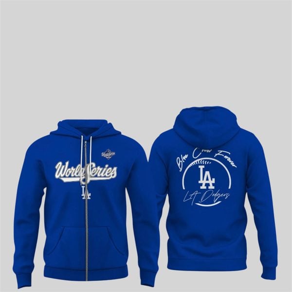 3 2025 Dodgers World Series Blue Crew Forever Hoodie Zip