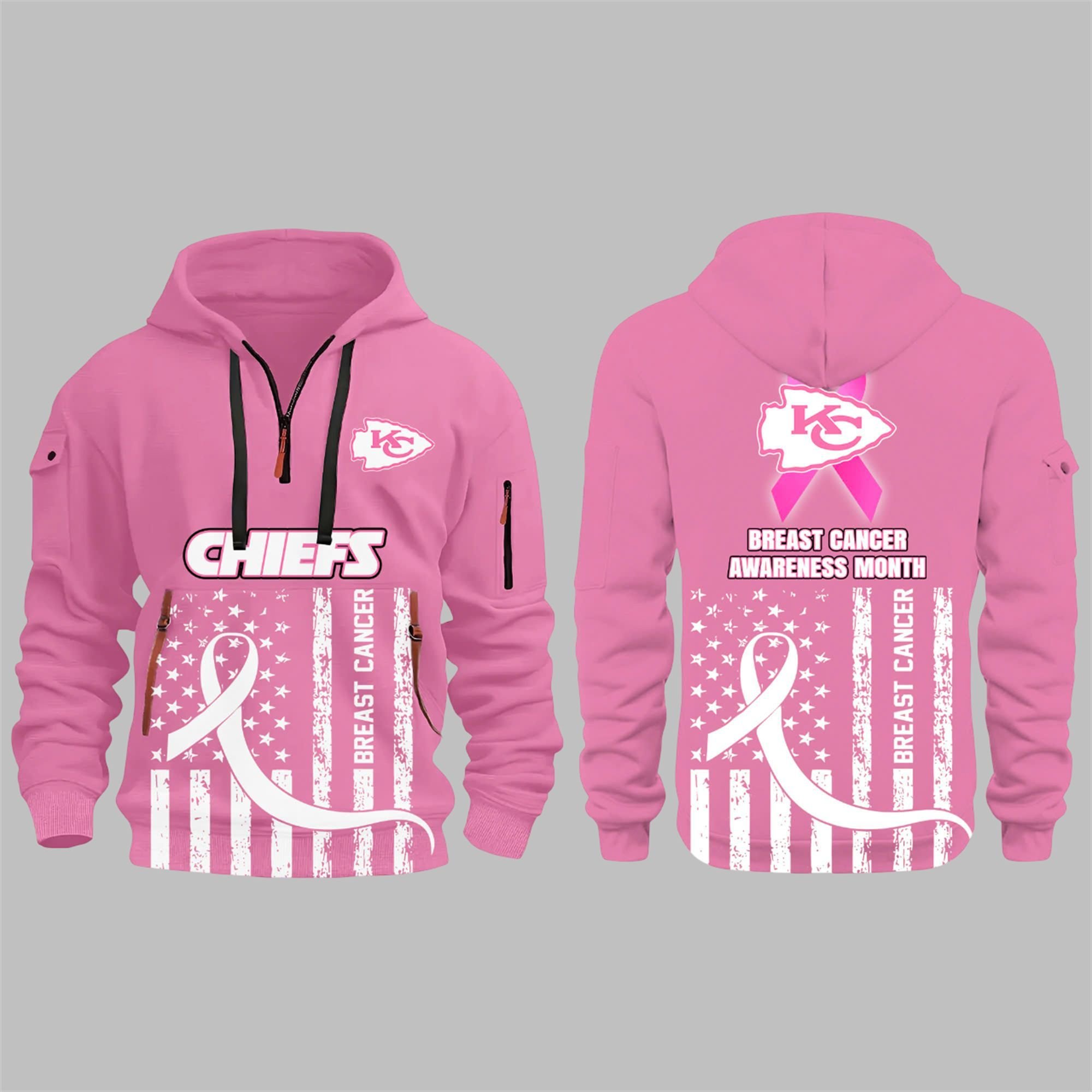 30 2025 KC Chiefs Breast Cancer Awareness Month Hoodie 30 2025 KC Chiefs Breast Cancer Awareness Month Hoodie