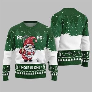 2025 Christmas Hole In One Gnome Golf Ugly Sweater 1