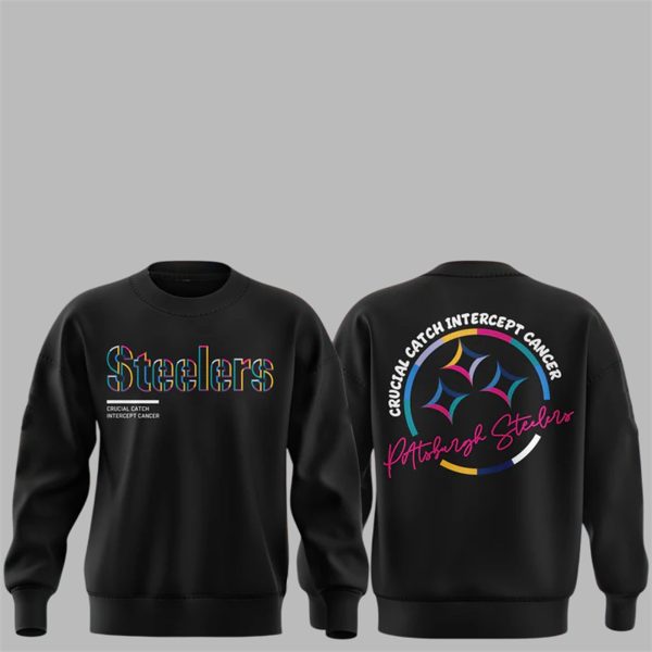 4 Steelers Crucial Catch Intercept Cancer 2025 Sweatshirt
