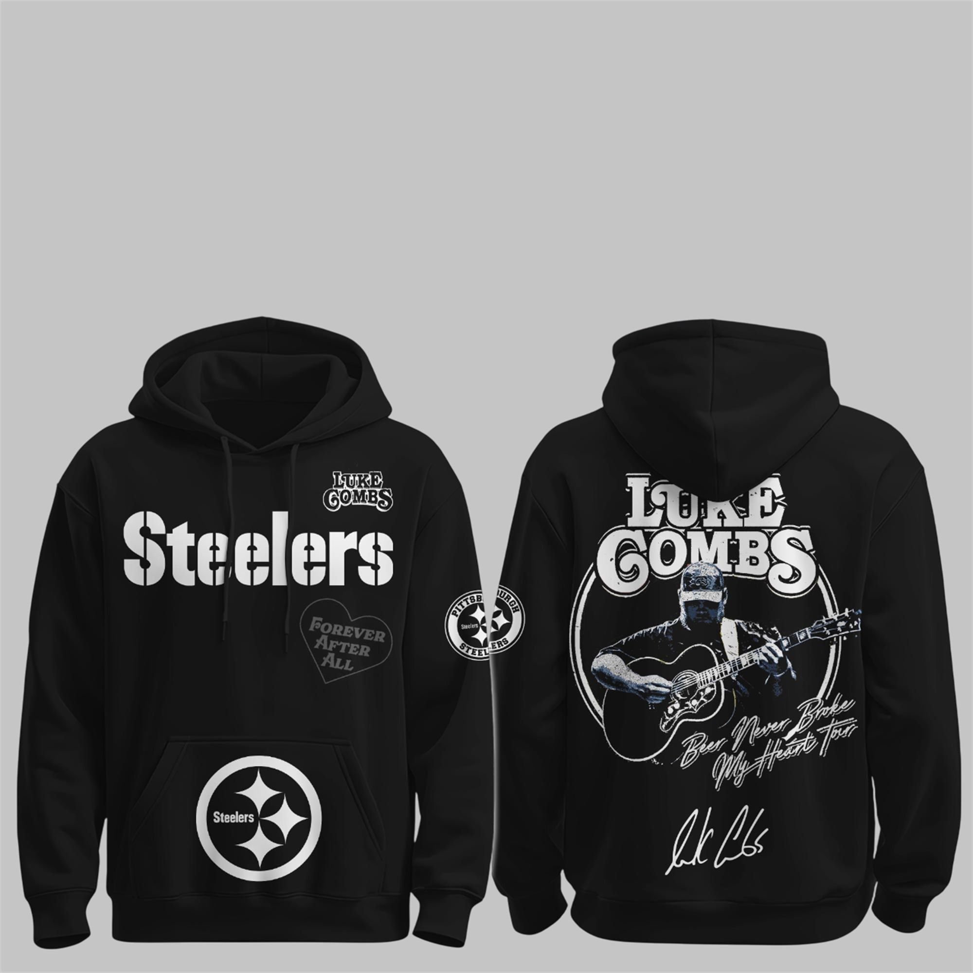 42 Steelers Luke Combs Beer Never Broke My Heart Tour 2025 Hoodie 42 Steelers Luke Combs Beer Never Broke My Heart Tour 2025 Hoodie