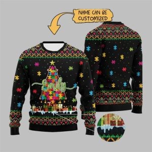 2025 Christmas Autism Tree Ugly Sweater 1 1