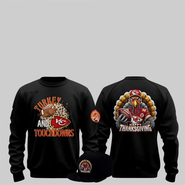 73 Chiefs Turkey And Touchdowns Thanksgiving 2025 Sweatshirt