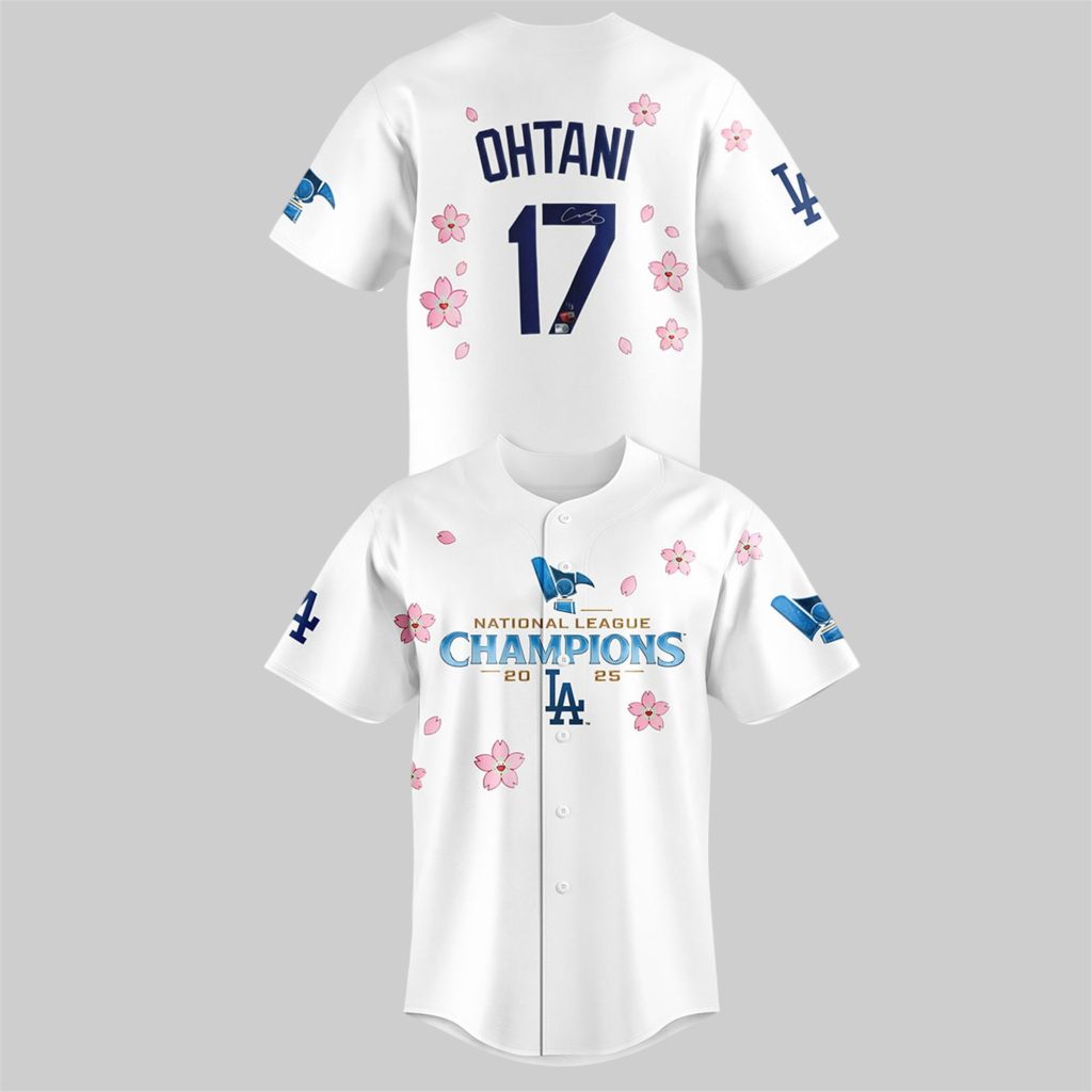 78 Dodgers Ohtani 2025 NL Champions Cherry Blossom Jersey 1