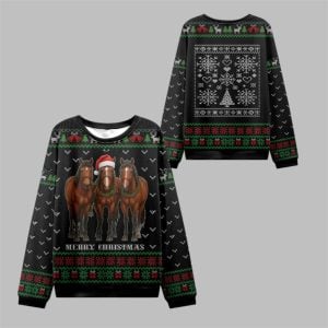 2025 Christmas Horse Merry Christmas Ugly Sweater 1 1