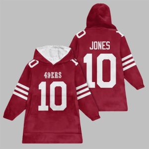2025 Jones 10 San Francisco Football Blanket Hoodie 1