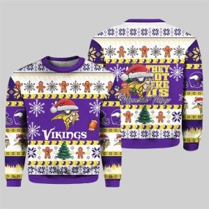 Vikings They Not Like Us Ugly Christmas Sweater 1