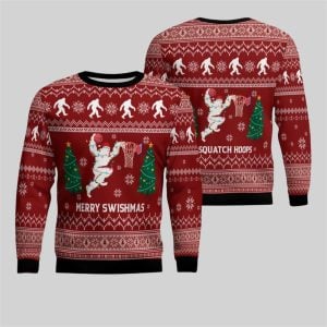 2025 Christmas Merry Swishmas Basketball Ugly Sweater 1