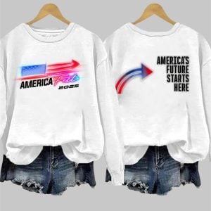 America Fest 2025 America's Future Starts Here Print Sweatshirt