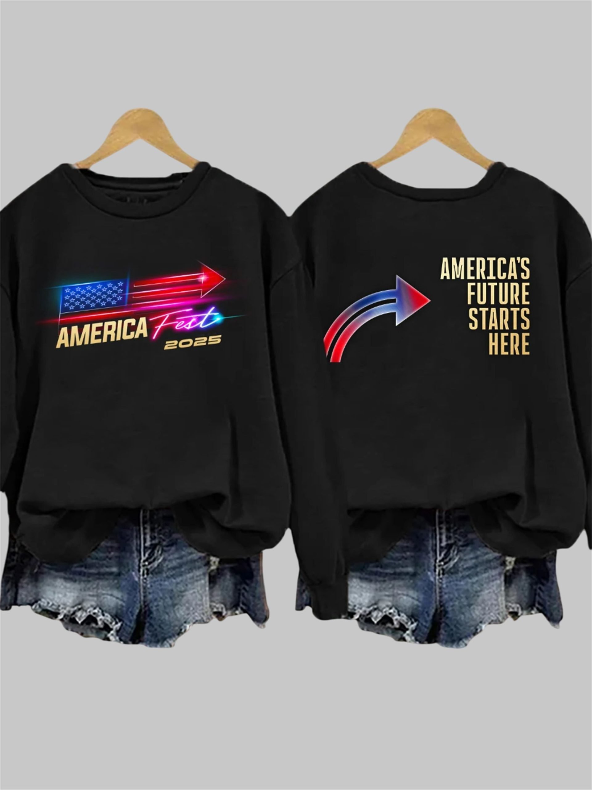 America Fest 2025 America's Future Starts Here Print Sweatshirt 2 America Fest 2025 Americas Future Starts Here Print Sweatshirt 2