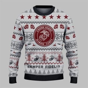 2025 Christmas USMC Veteran Semper Fi Ugly Sweater 1