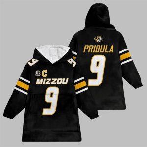 2025 Pribula 9 Missouri Football Blanket Hoodie 1